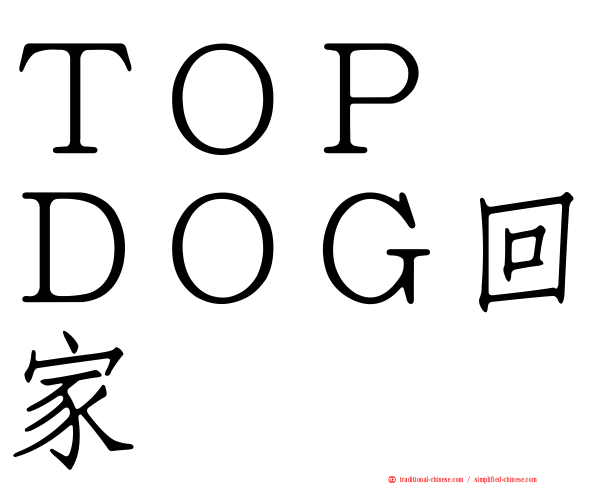 ＴＯＰ　ＤＯＧ回家